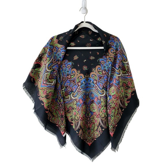 Marco Corsari Accessories - New Marco Corsari Square Scarf 44"x44" Black Green Blue Pink Fringe